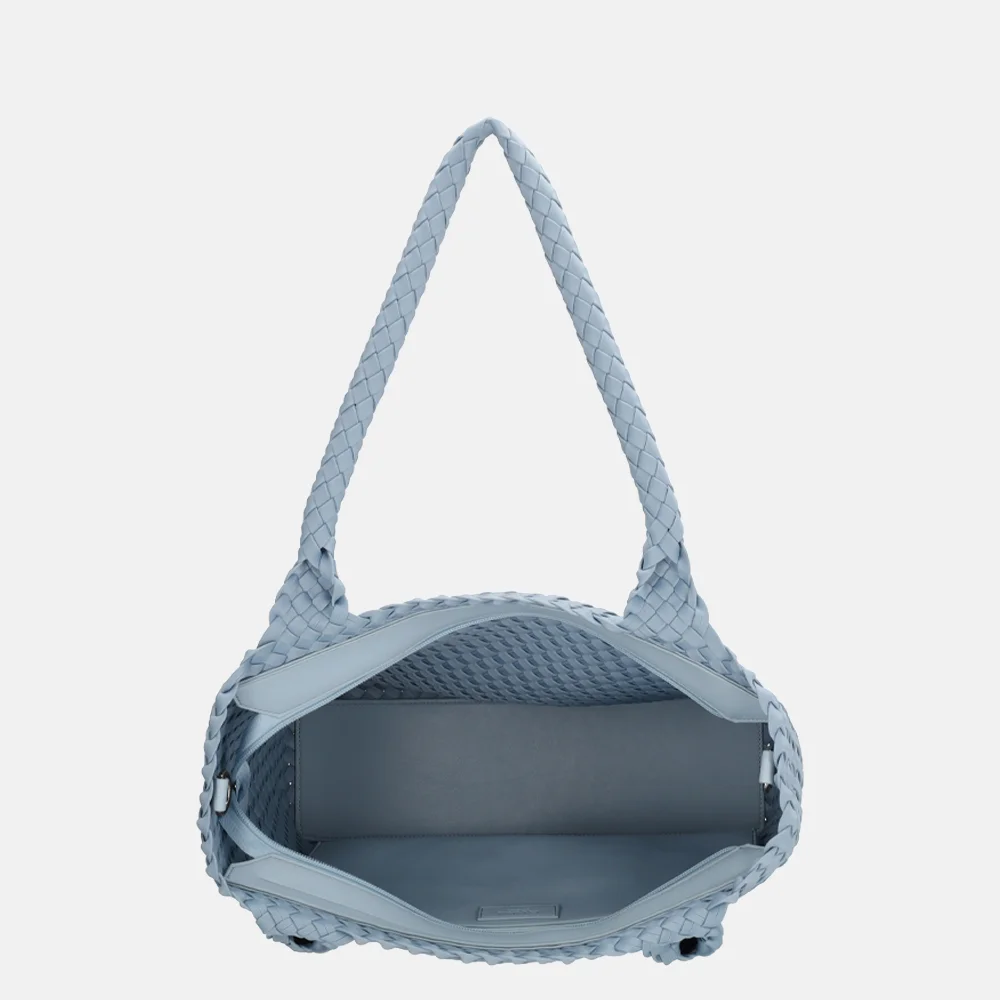 Charm London Madera shopper gevlochten neopreen lichtblauw bij Duifhuizen