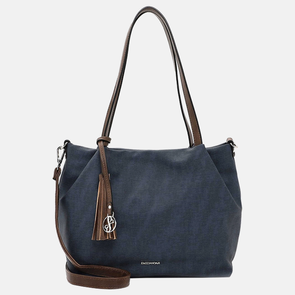 Emily & Noah Elke shopper blue/taupe bij Duifhuizen