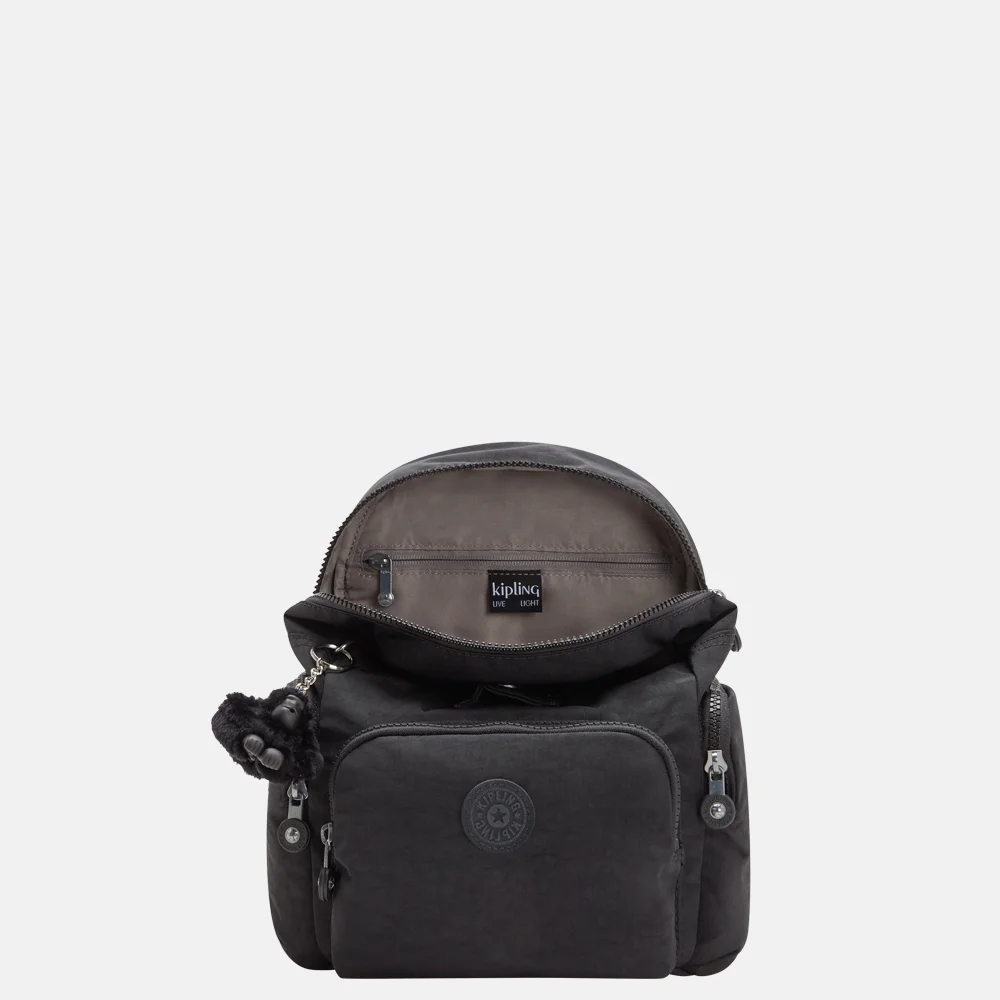 Kipling City Zip rugzak mini black noir bij Duifhuizen