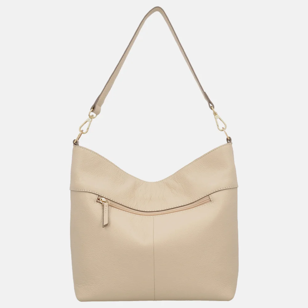 Loulou Essentiels Sabine buideltas beige bij Duifhuizen