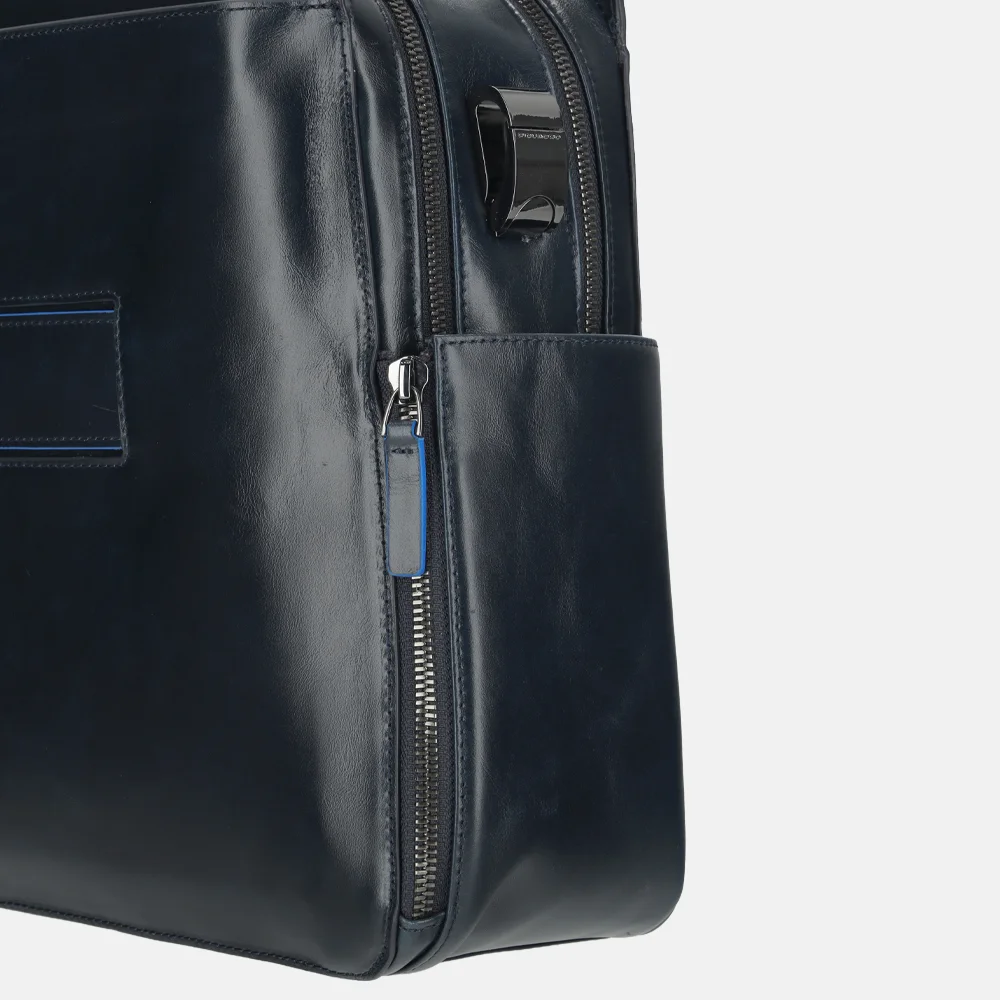 Piquadro laptoptas 15.6 inch blue bij Duifhuizen