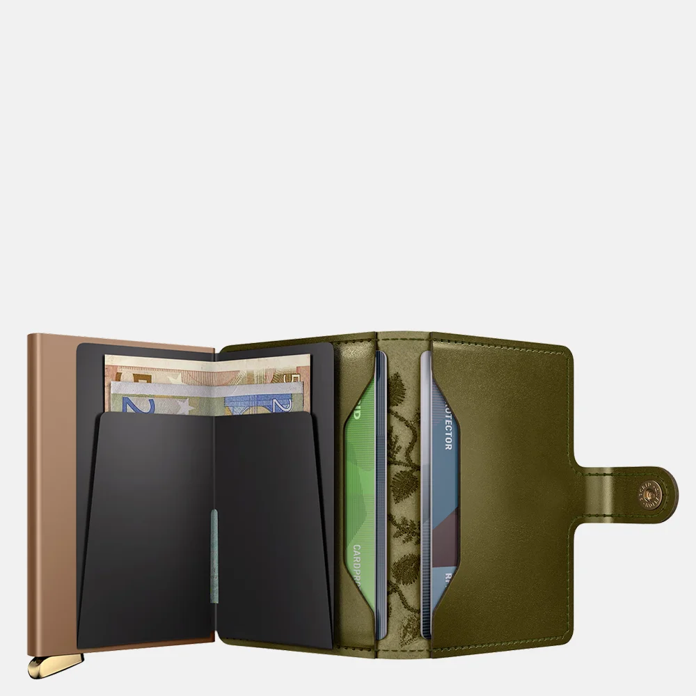 Secrid Premium Miniwallet Stitch pasjeshouder floral olive bij Duifhuizen