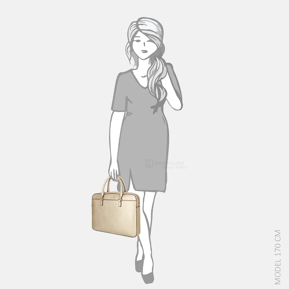 Liu Jo Manhattan briefcase laptoptas light gold bij Duifhuizen