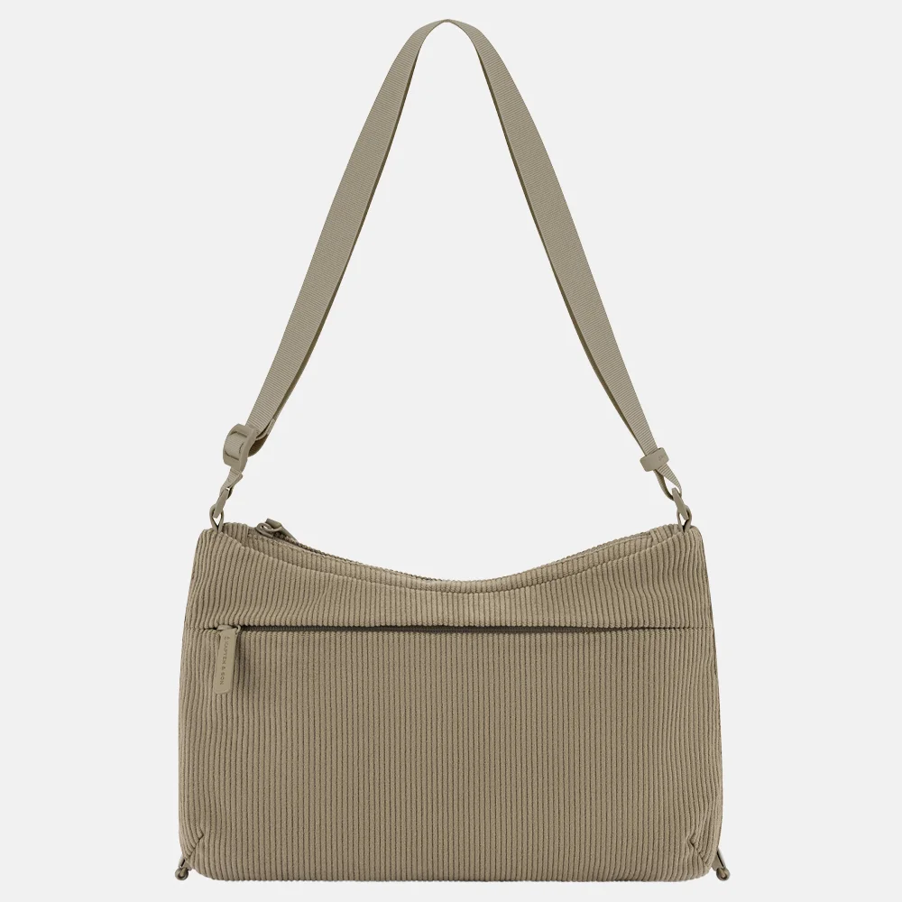 Kapten & Son Skara Corduroy crossbody tas small forest green bij Duifhuizen