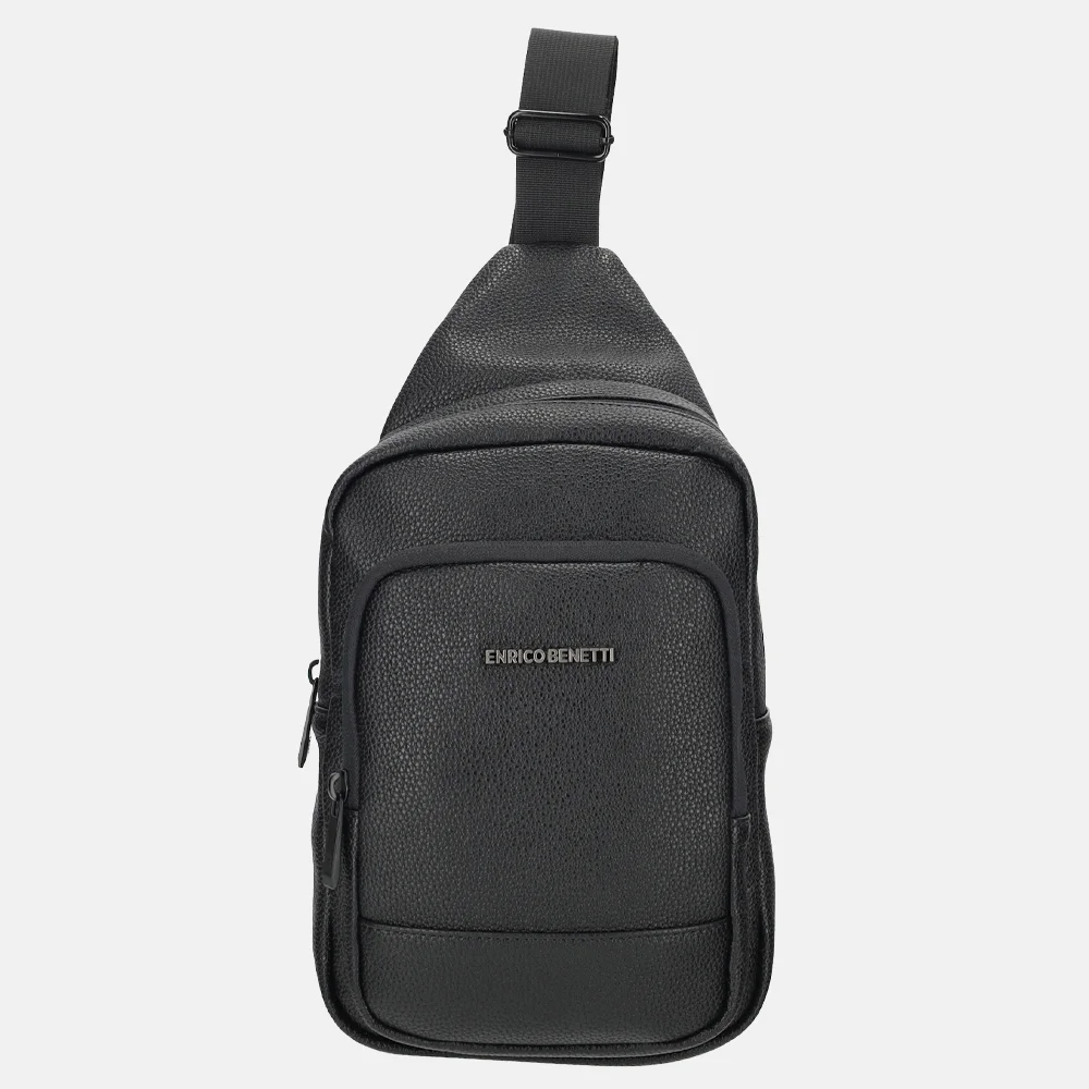 Enrico Benetti Sienna lederlook sling schoudertas zwart bij Duifhuizen