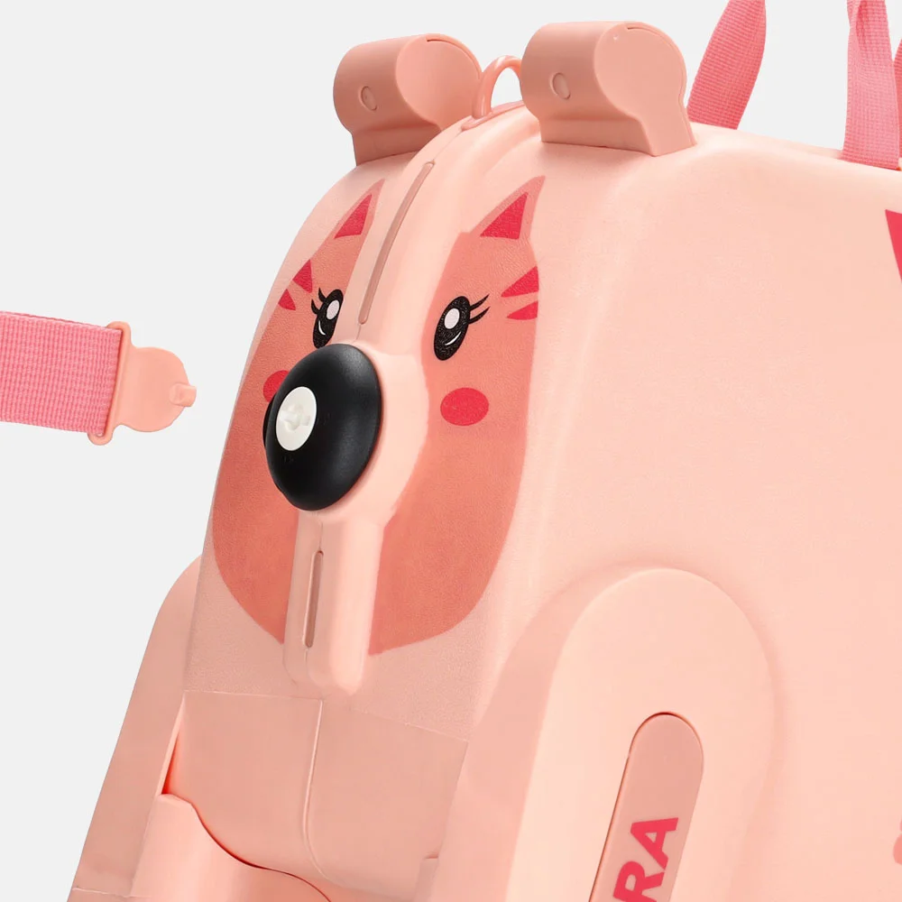 Zebra Trends rol handbagage zitkoffer roze bij Duifhuizen