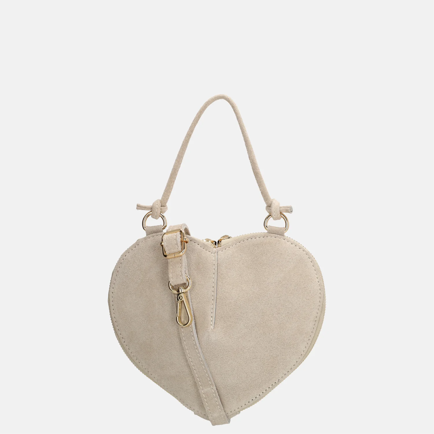 Charm London clutch suede beige bij Duifhuizen