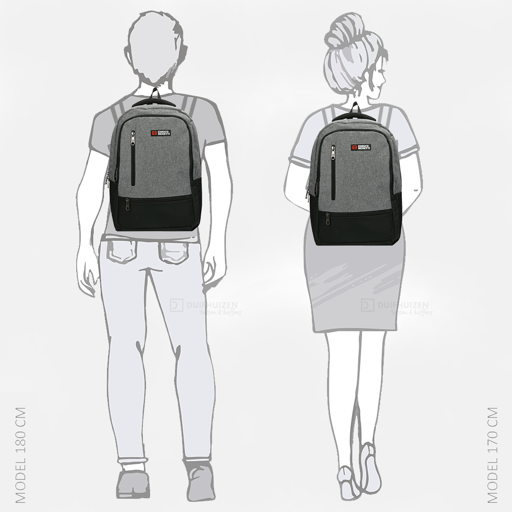 Enrico Benetti Hamburg rugzak 15 inch lichtgrijs bij Duifhuizen