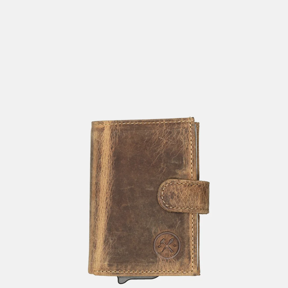 Hide & Stitches dubbele pasjeshouder bruin