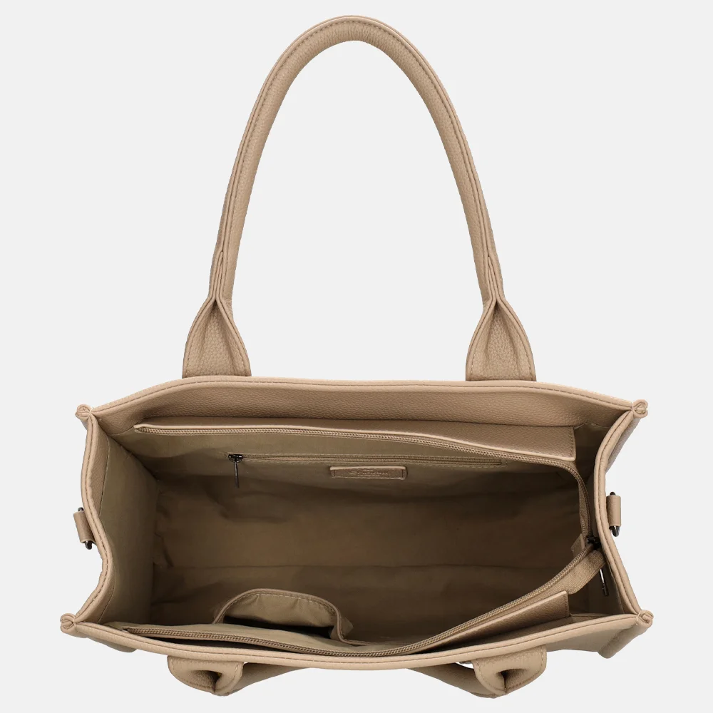 Charm London Debossed shopper M zand bij Duifhuizen