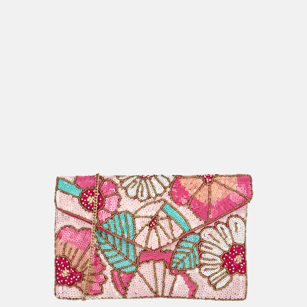 Bulaggi flower clutch fuchsia