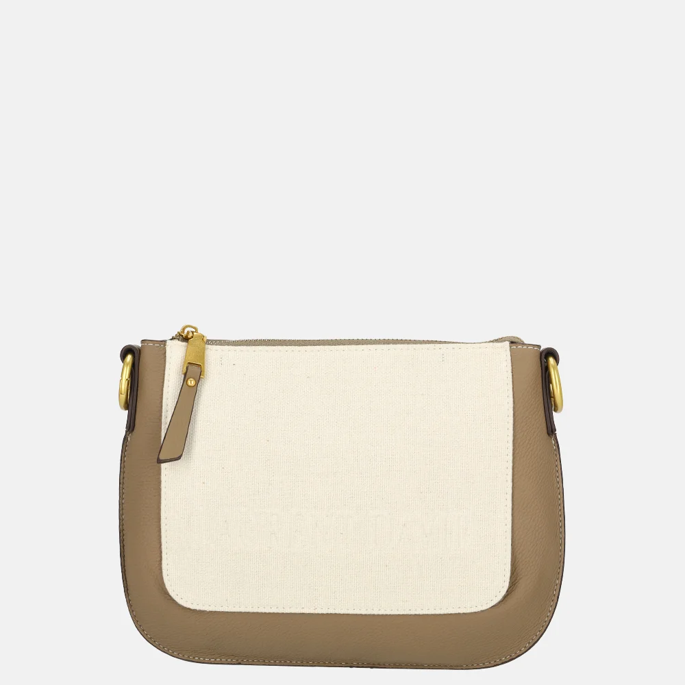 Laurent David Cato crossbody tas taupe bij Duifhuizen