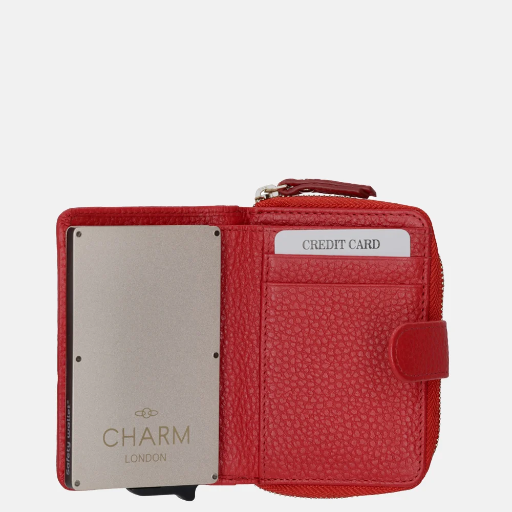 Charm London safety wallet portemonnee red bij Duifhuizen