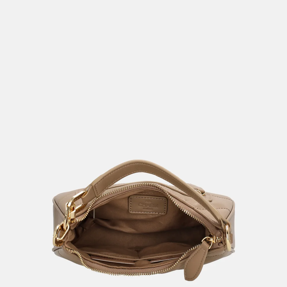 Charm London Viodante handtas taupe bij Duifhuizen