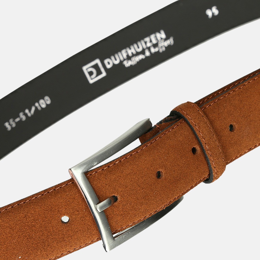 Duifhuizen heren riem 3.5 cm cognac bij Duifhuizen