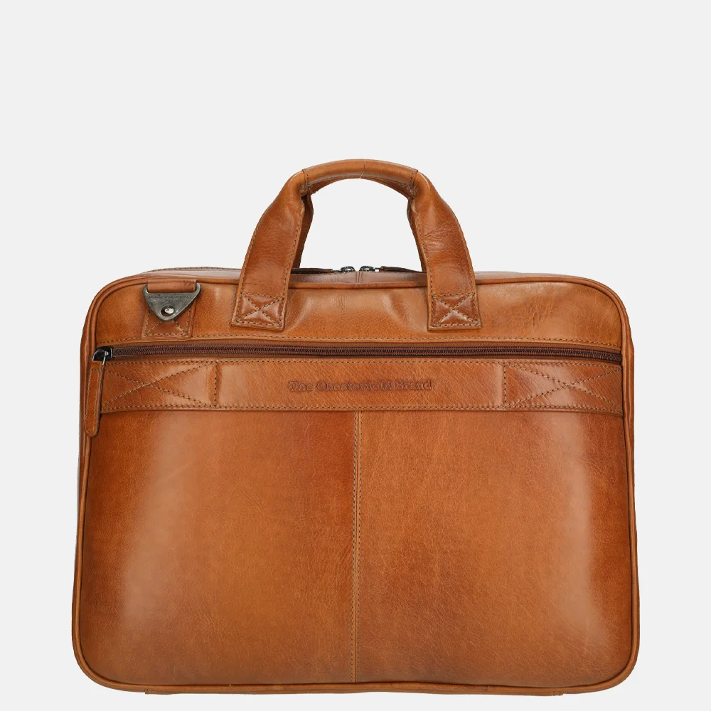 Chesterfield Novum laptoptas 15 inch cognac bij Duifhuizen