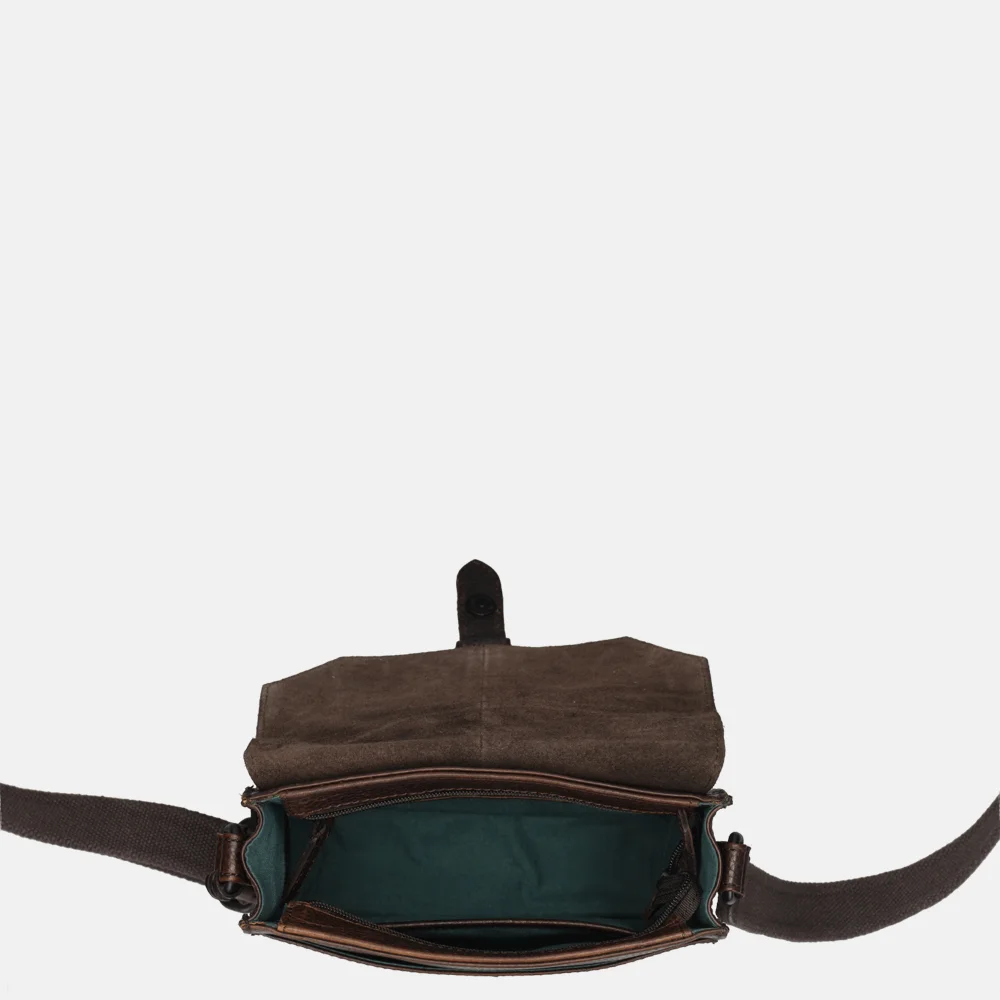 Pylos Sarda crossbody tas dark brown bij Duifhuizen