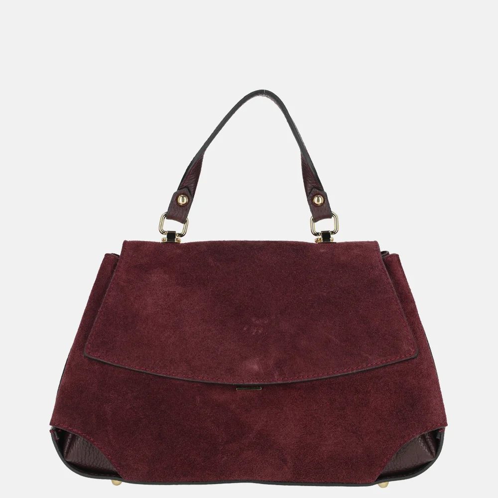 Charm London overslag handtas suede bordeaux bij Duifhuizen