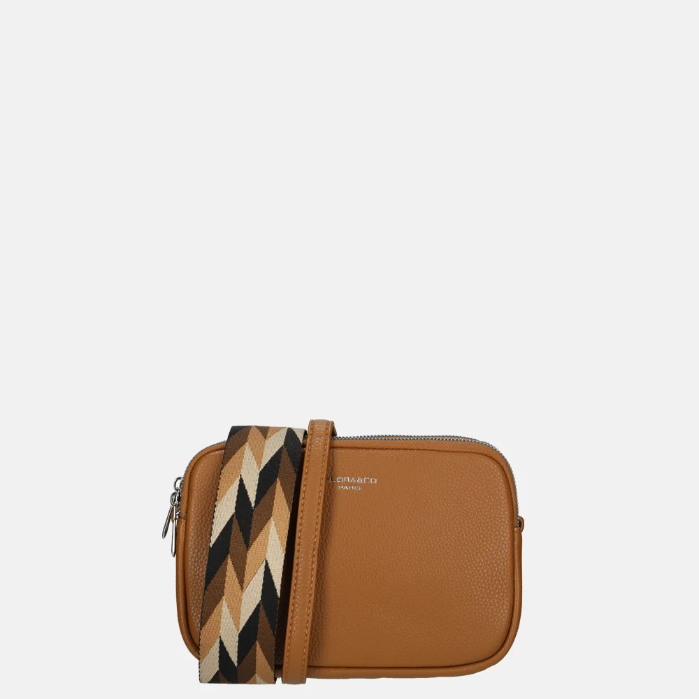 Flora & Co crossbody tas camel bij Duifhuizen