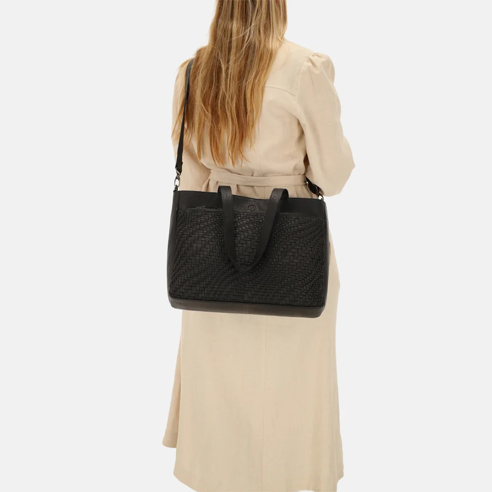 Hide & Stitches Inspired shopper zwart bij Duifhuizen