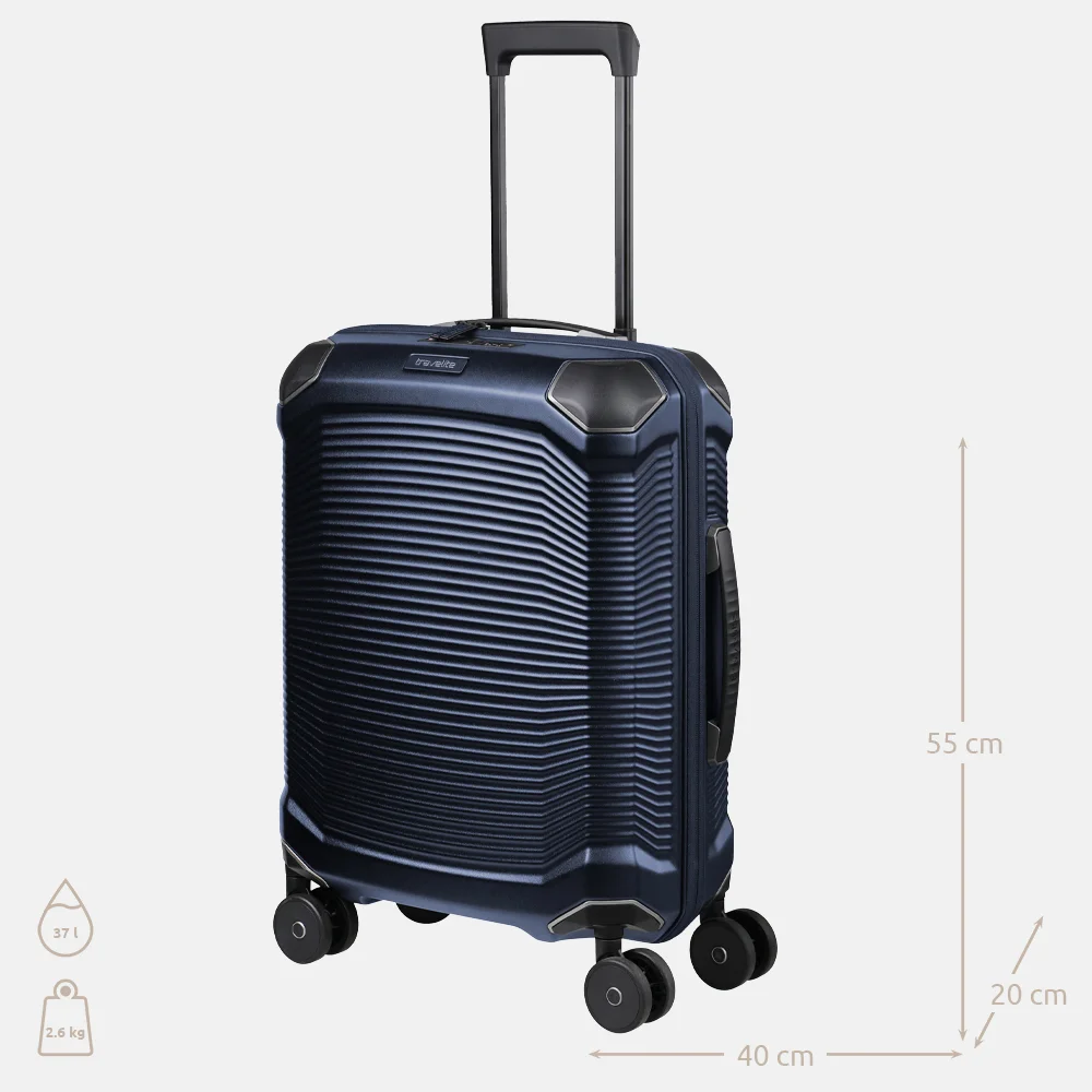 Travelite Millennium spinner 55 cm navy bij Duifhuizen