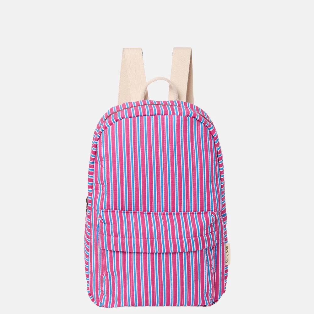 Studio Noos Poplin Striped kinderrugzak midi raspberry striped
