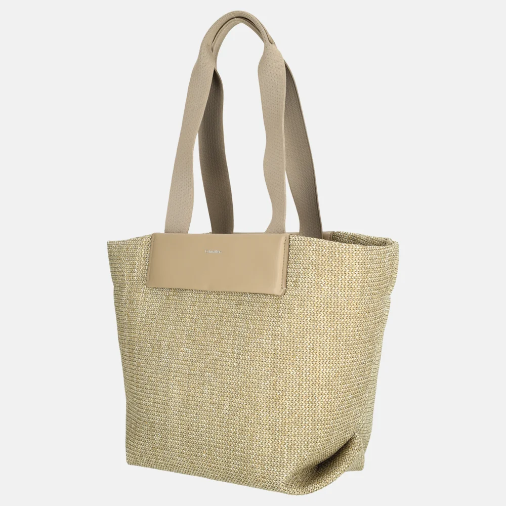 Calvin Klein Raffia shopper M crockery bij Duifhuizen