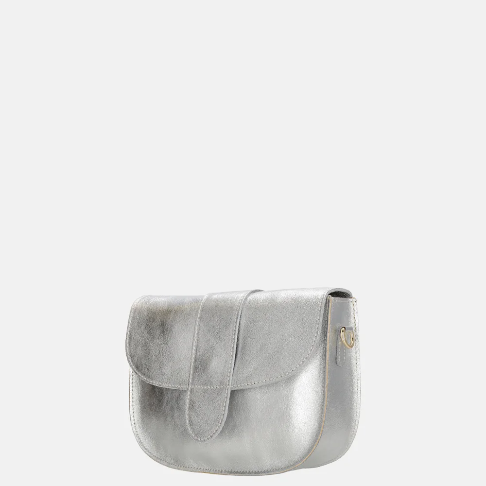 Charm London metallic crossbody tas zilver bij Duifhuizen