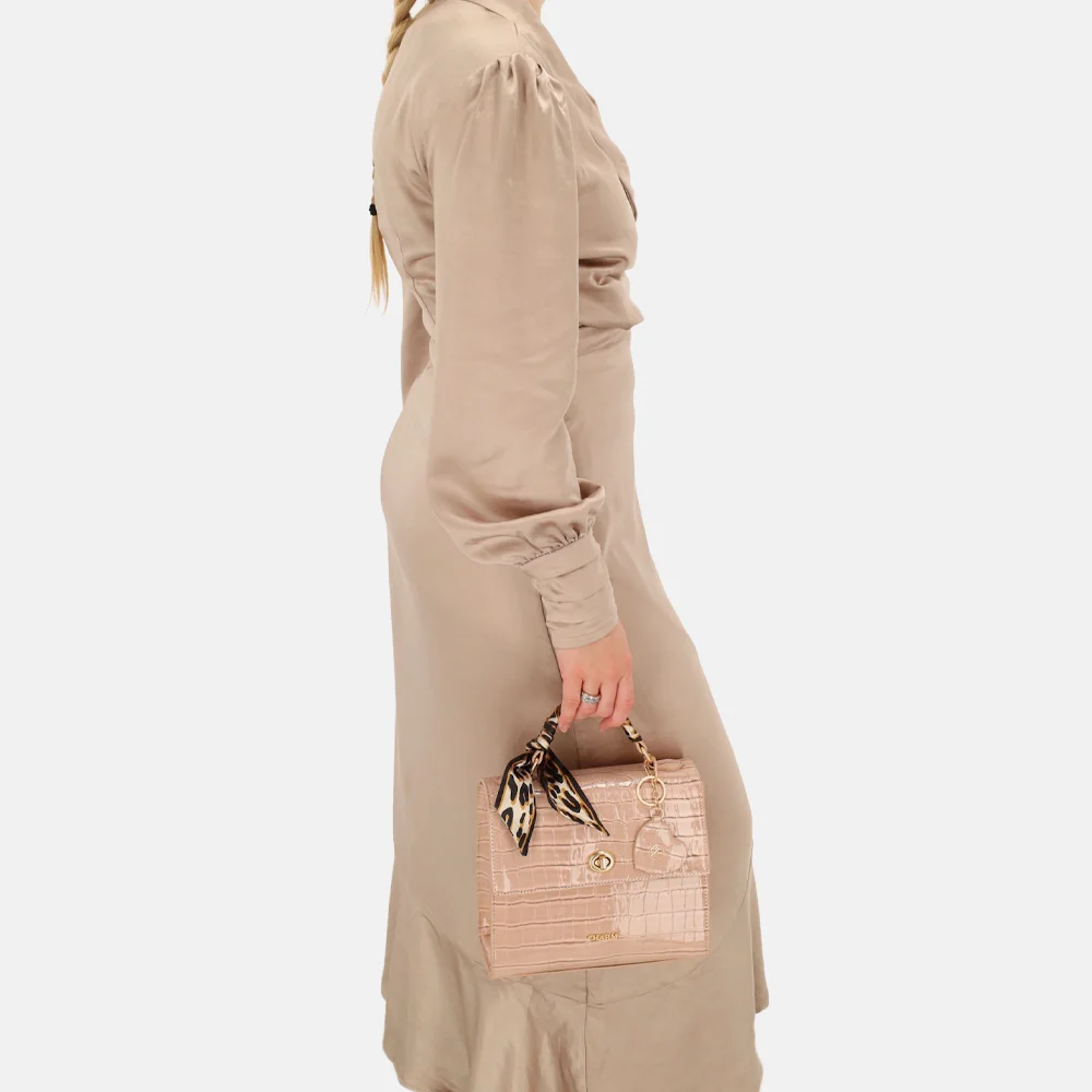 Charm London Knightsbridge handtas croco oudroze bij Duifhuizen