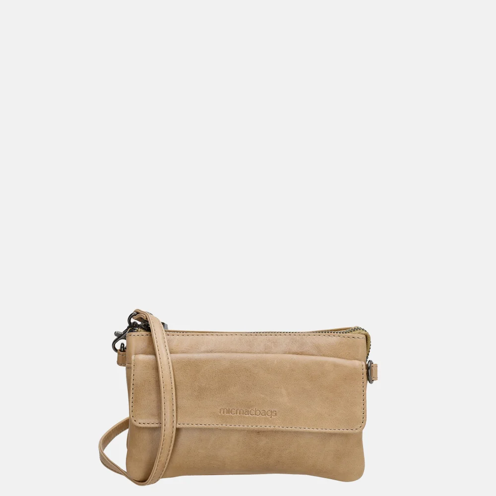 Hide & Stitches Porto crossbody tas S taupe bij Duifhuizen
