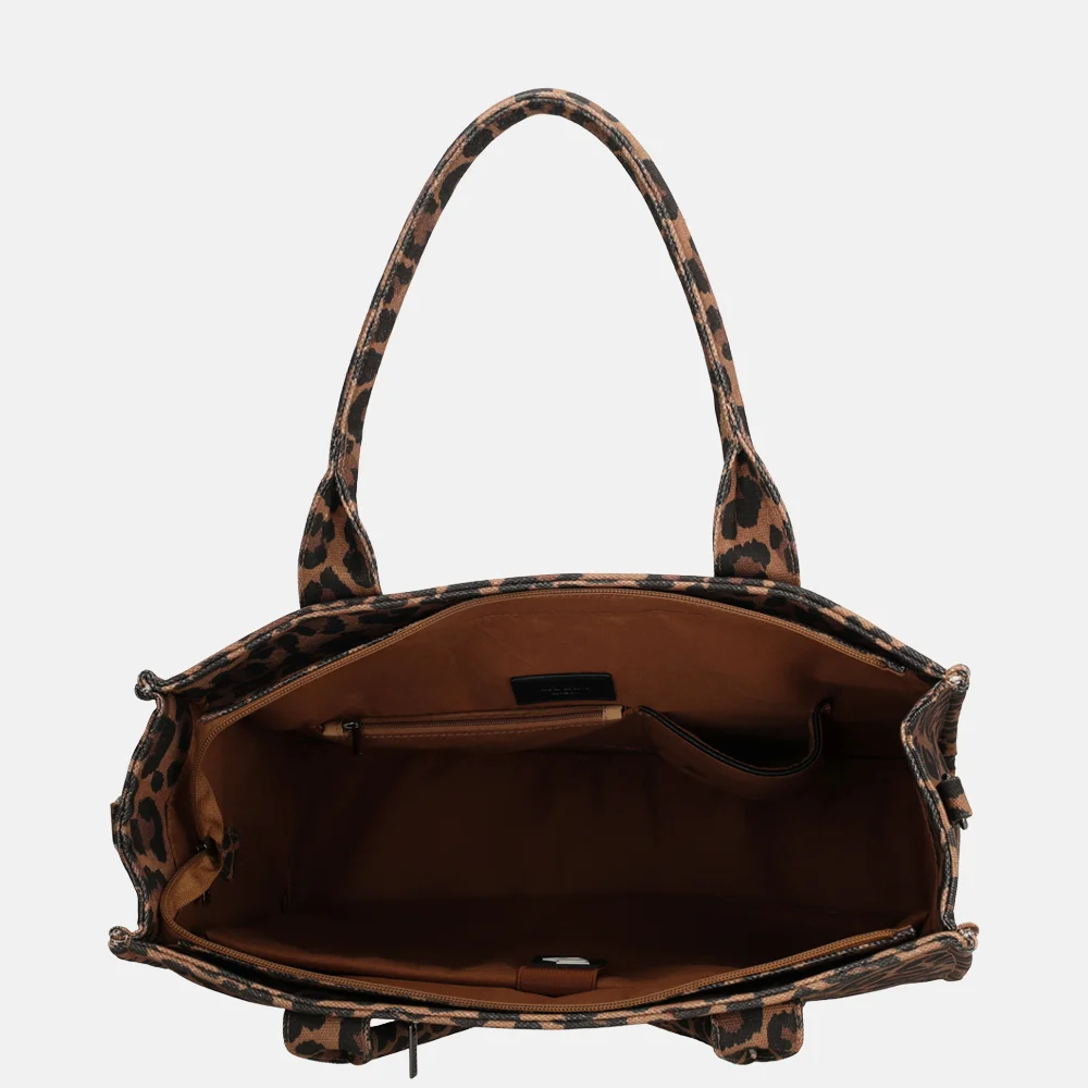 Charm London handtas met laptopvak luipaard bij Duifhuizen