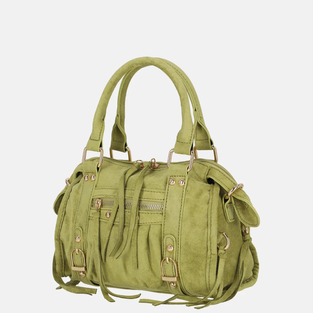 Firenze Suedine handtas franjes S light green bij Duifhuizen