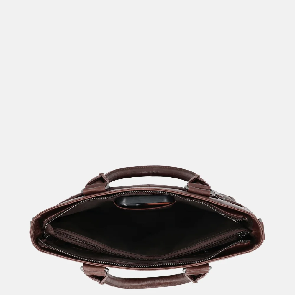 Hide & Stitches Porto handtas donkerbruin bij Duifhuizen