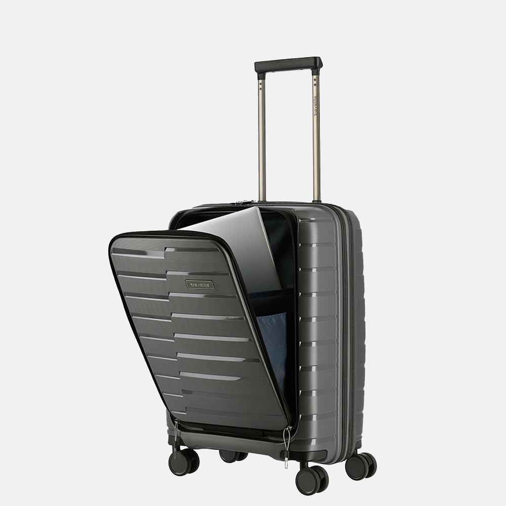 Travelite Air Base handbagage koffer 55 cm antraciet bij Duifhuizen