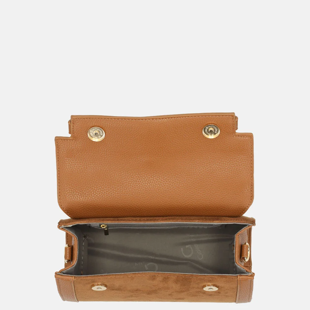 Firenze handtas suedine dark brown bij Duifhuizen