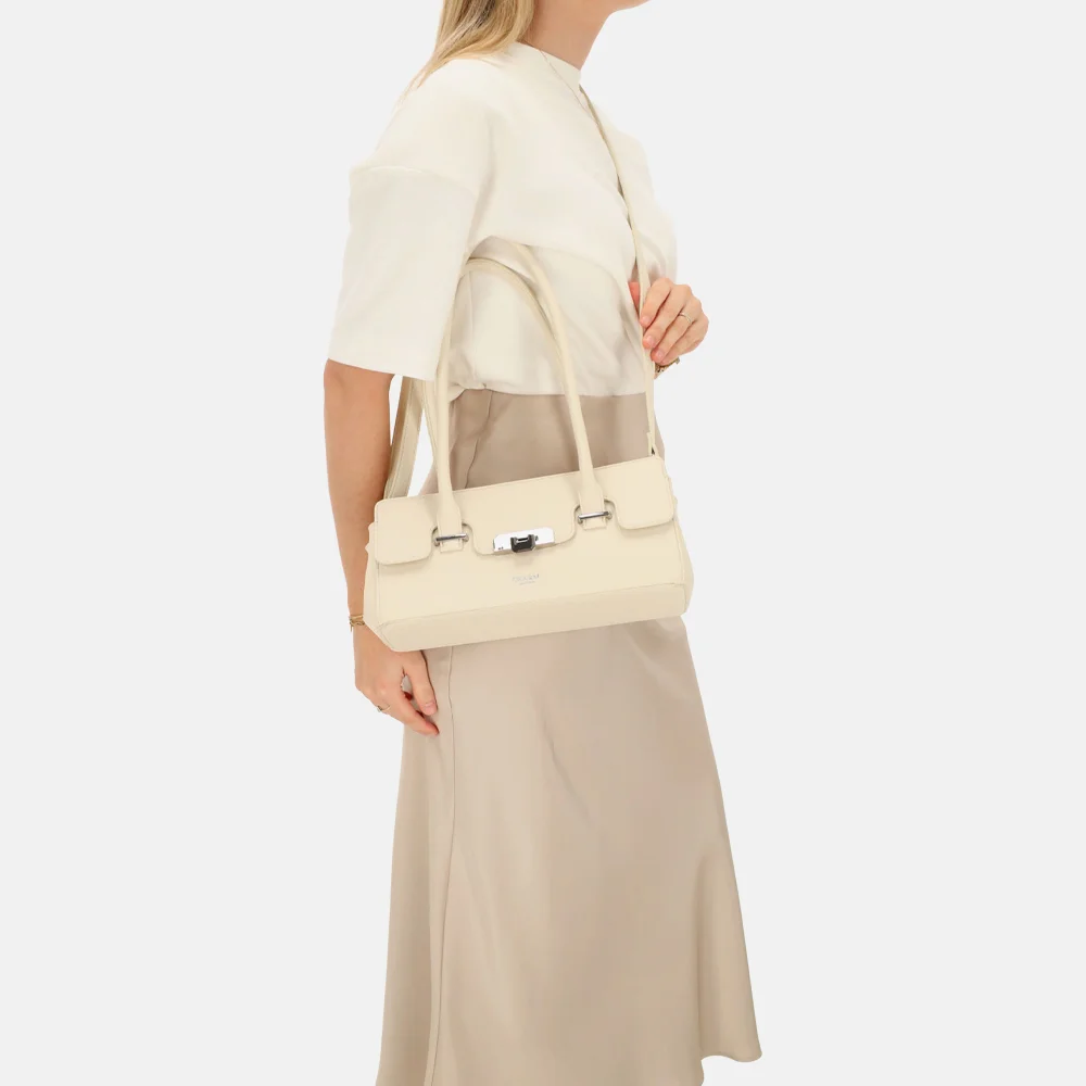 Charm London Soho schoudertas classic creme bij Duifhuizen