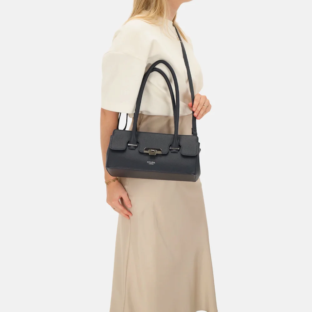 Charm London Soho schoudertas classic blauw bij Duifhuizen