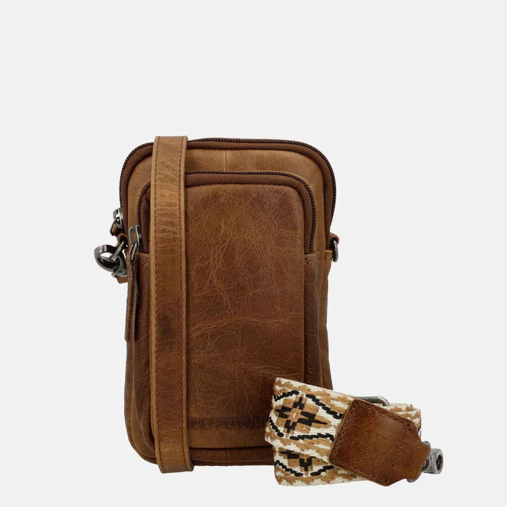 Hide & Stitches Navajo telefoontas cognac bij Duifhuizen