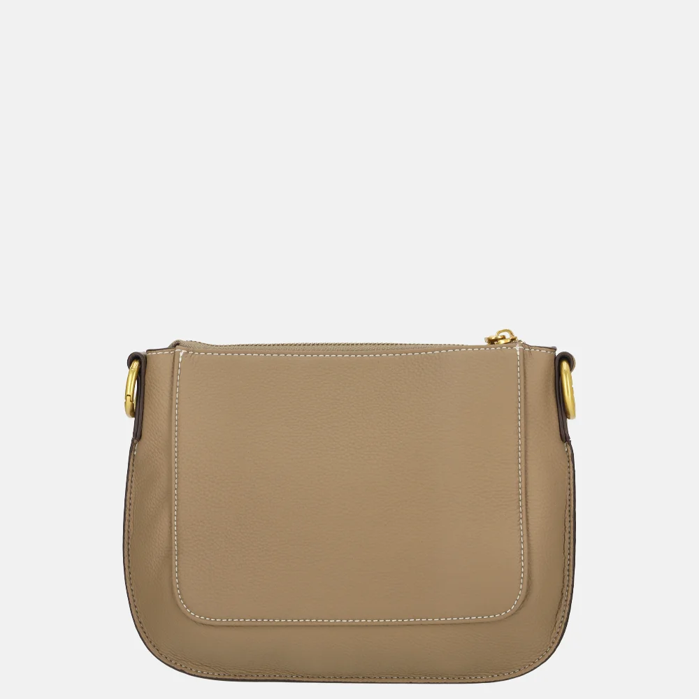 Laurent David Cato crossbody tas taupe bij Duifhuizen