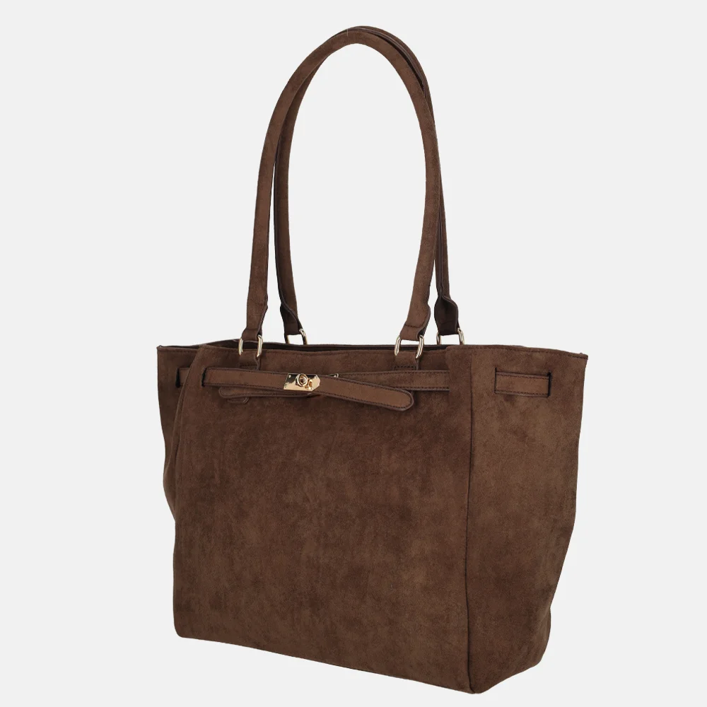 Firenze shopper suedine coffee bij Duifhuizen
