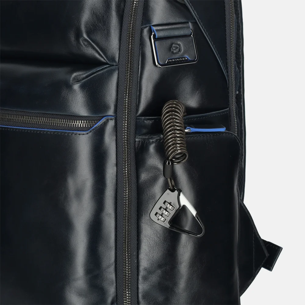 Piquadro Blue square laptoprugzak 15 inch blue bij Duifhuizen