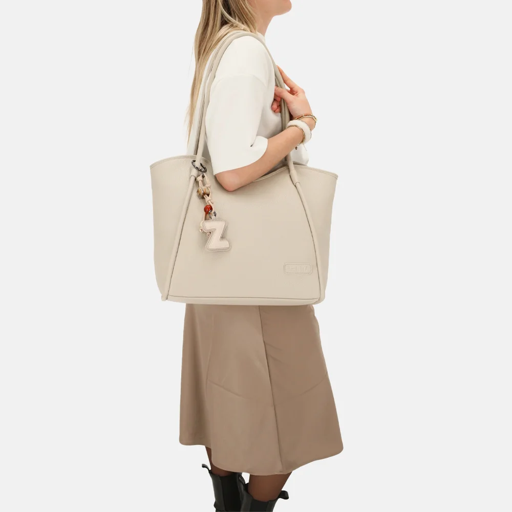 Zebra Trends Sofie shopper met laptopvak 13 inch creme bij Duifhuizen