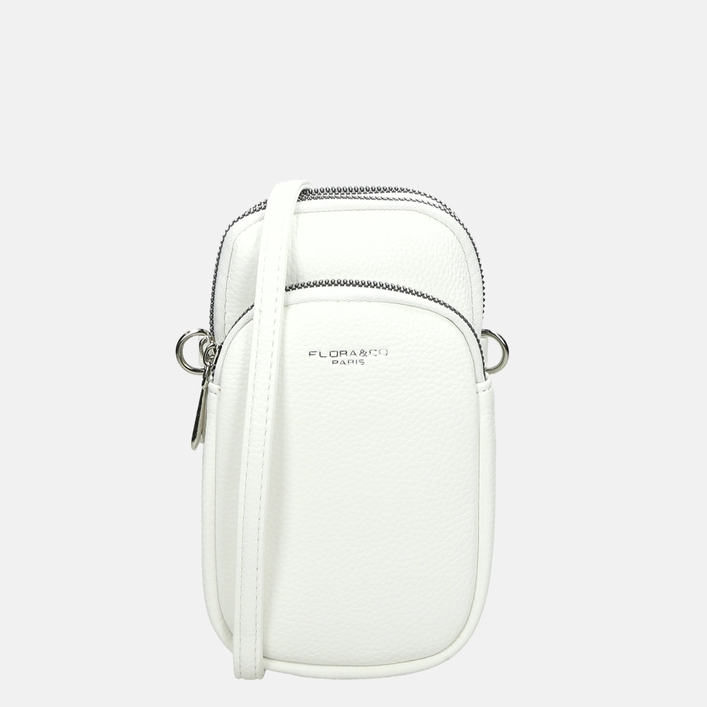 Flora & Co schoudertas telefoon white bij Duifhuizen