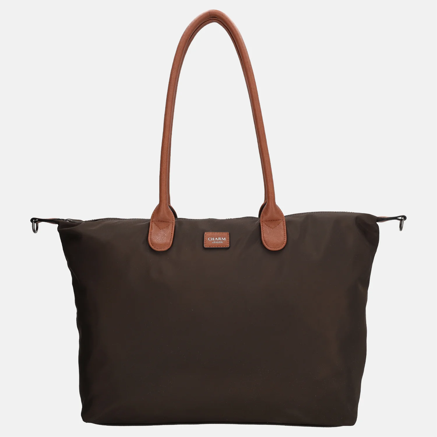Charm London Buckingham shopper met 15.6 inch laptopvak L donkerbruin bij Duifhuizen