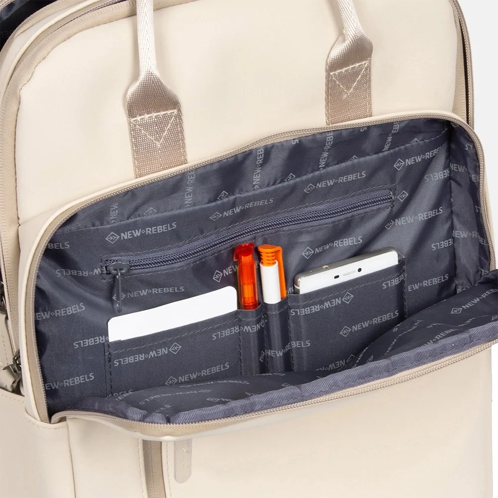 New Rebels William rugzak 15.6 inch fel beige bij Duifhuizen