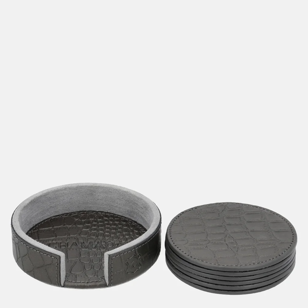 Chamada leren ronde onderzetters croco gun bij Duifhuizen