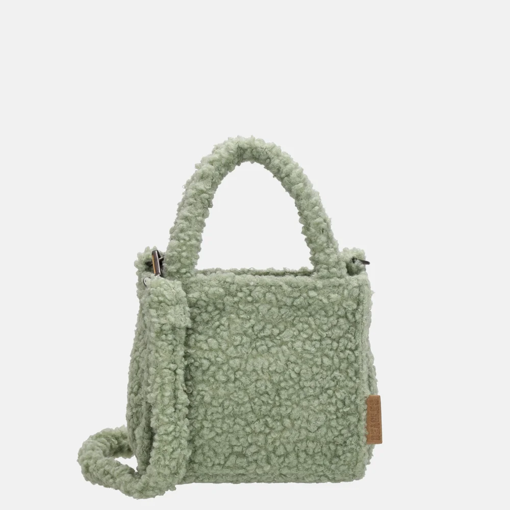 Beagles Navarra Handtasche Aus Teddy-Stoff - Mit Abnehmbarem Schulterriemen & Reißverschluss