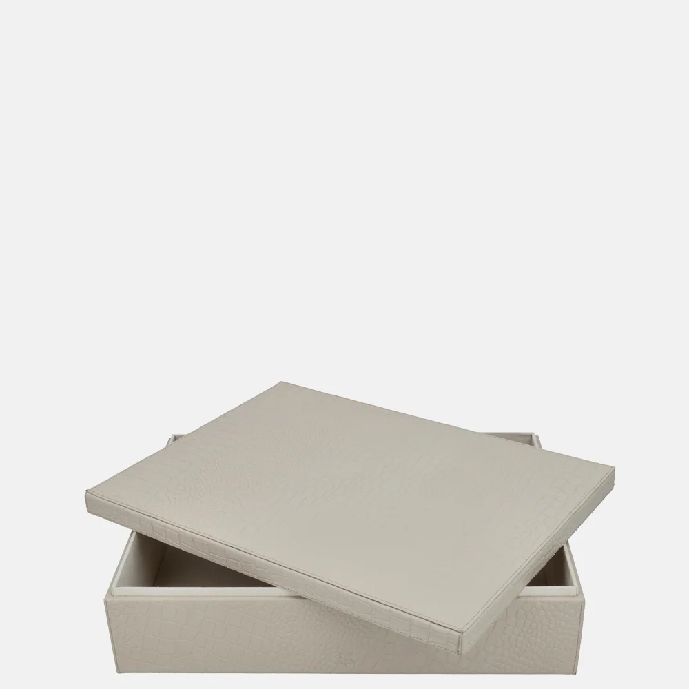 Chamada leren opbergbox rechthoek croco large beige