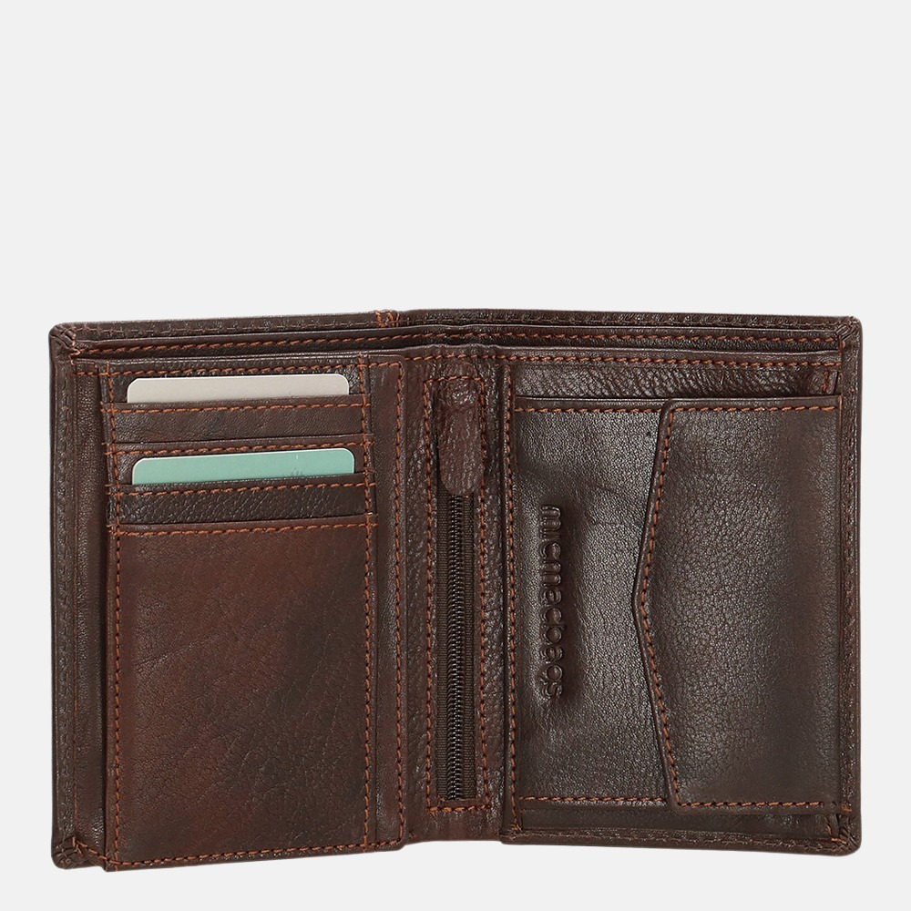 Micmacbags Wallstreet billfold dark brown bij Duifhuizen