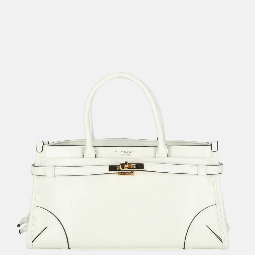 Flora & Co handtas lak white bij Duifhuizen
